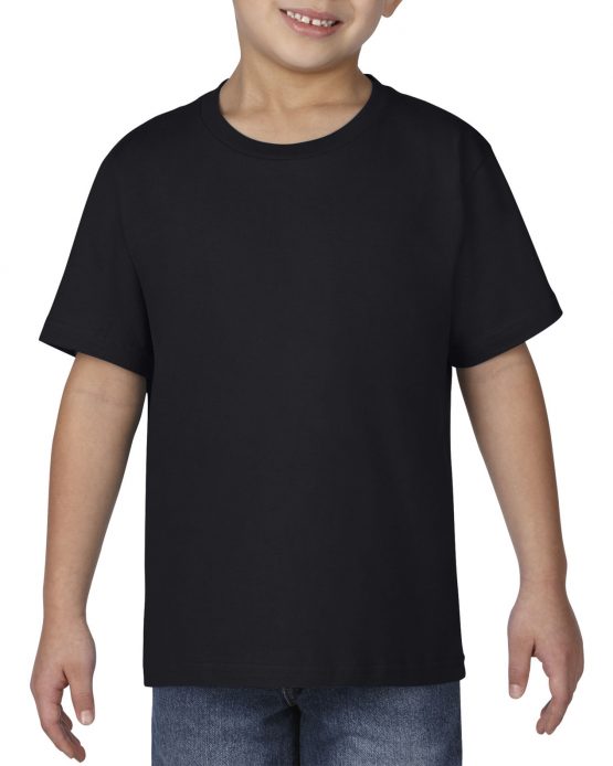 AGD76000B Gildan Premium Cotton Youth T Shirt Black 01