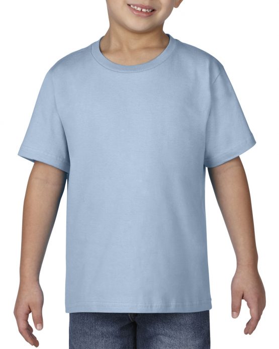 AGD76000B Gildan Premium Cotton Youth T Shirt Light Blue 01