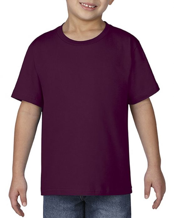 AGD76000B Gildan Premium Cotton Youth T Shirt Maroon 01