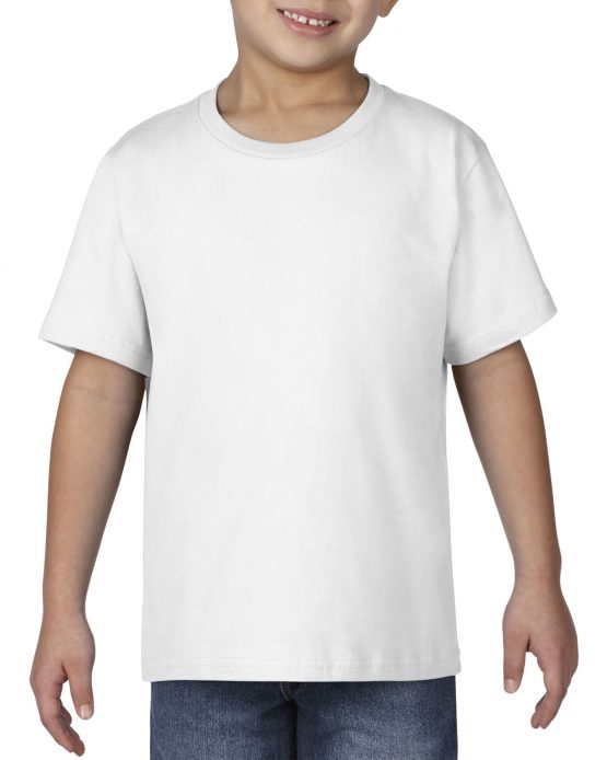 AGD76000B Gildan Premium Cotton Youth T Shirt White 01