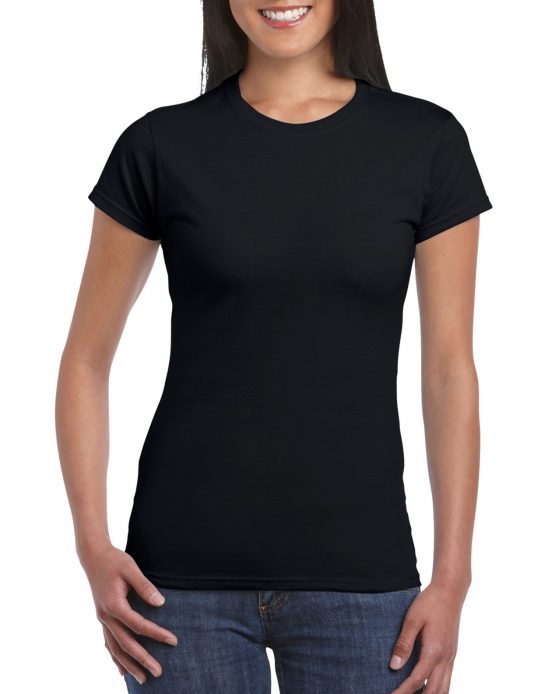 AGD76000L Gildan Premium Cotton Ladies T Shirt Black 01