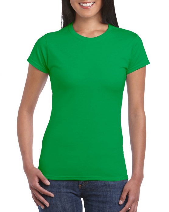 AGD76000L Gildan Premium Cotton Ladies T Shirt Irish Green 01