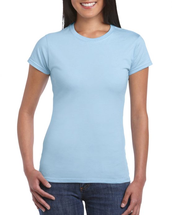 AGD76000L Gildan Premium Cotton Ladies T Shirt Light Blue 01