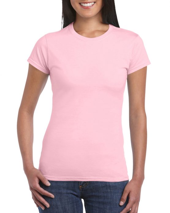 AGD76000L Gildan Premium Cotton Ladies T Shirt Light Pink 01