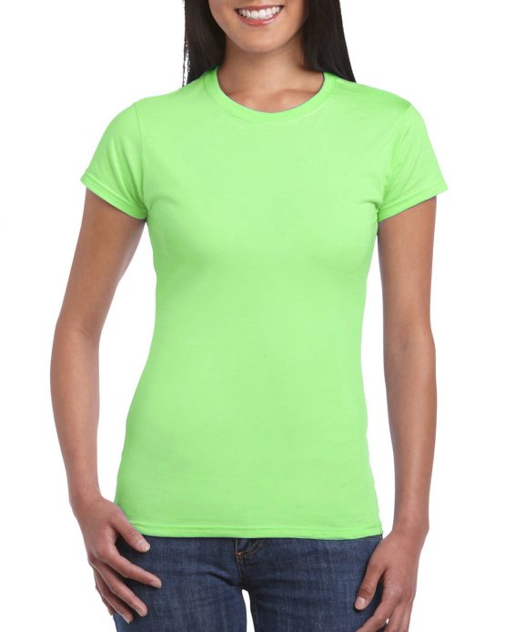 AGD76000L Gildan Premium Cotton Ladies T Shirt Lime 01