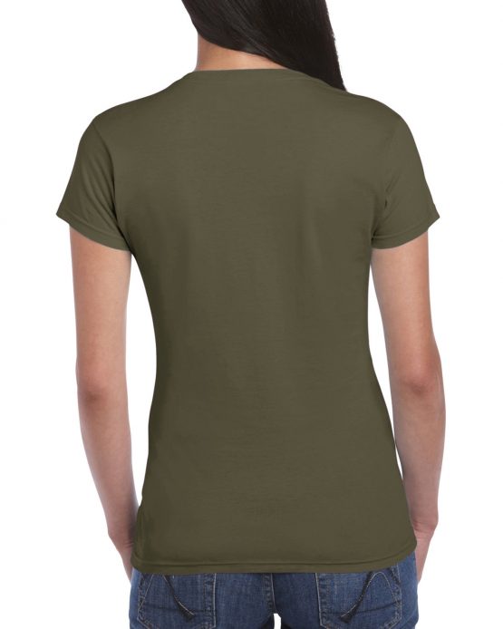 AGD76000L Gildan Premium Cotton Ladies T Shirt Military Green 02