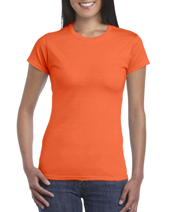 AGD76000L Gildan Premium Cotton Ladies T Shirt Orange 01