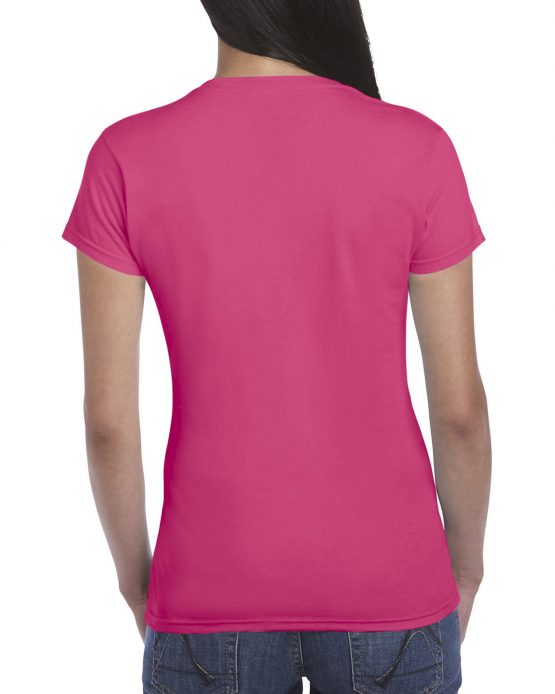 AGD76000L Gildan Premium Cotton Ladies T Shirt Safety Pink 02